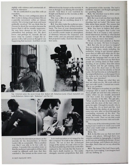 One of a selection of stills from inside the issue