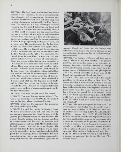 One of a selection of stills from inside the issue