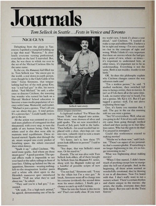 One of a selection of stills from inside the issue