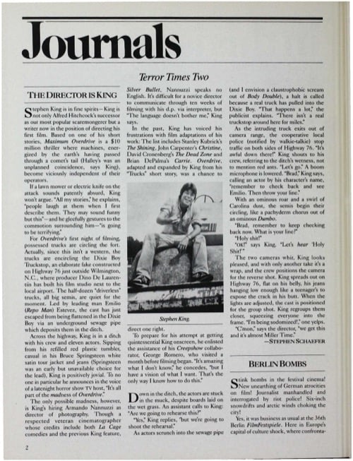 One of a selection of stills from inside the issue