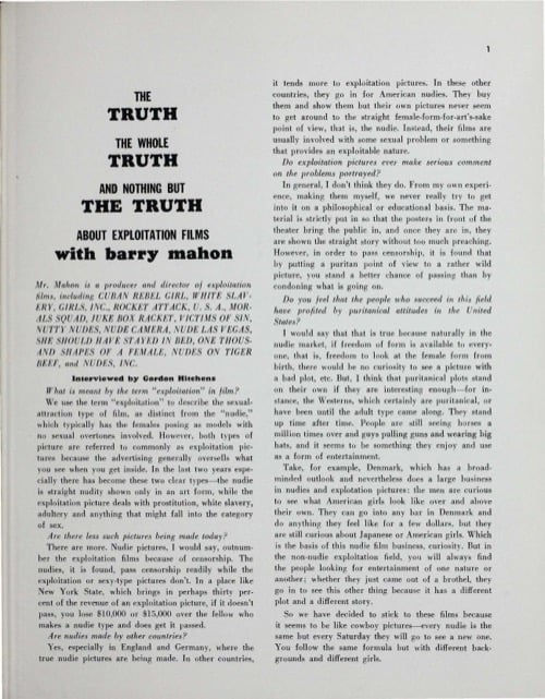 One of a selection of stills from inside the issue