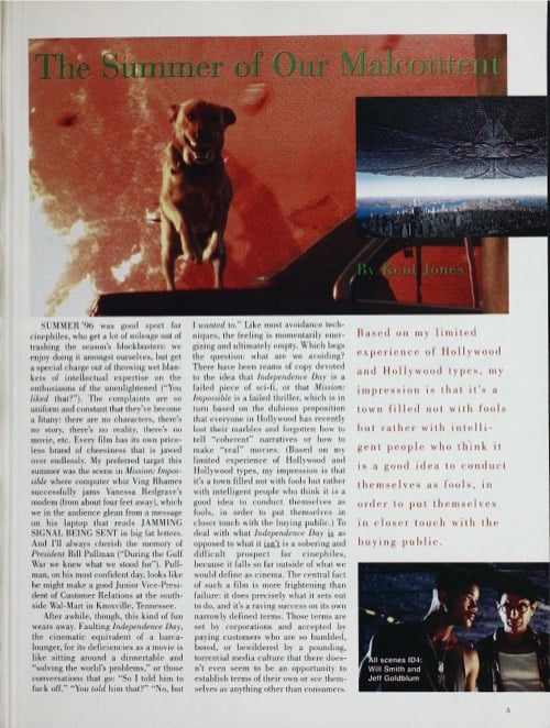 One of a selection of stills from inside the issue
