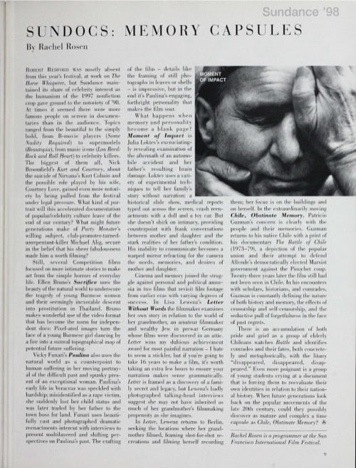 One of a selection of stills from inside the issue