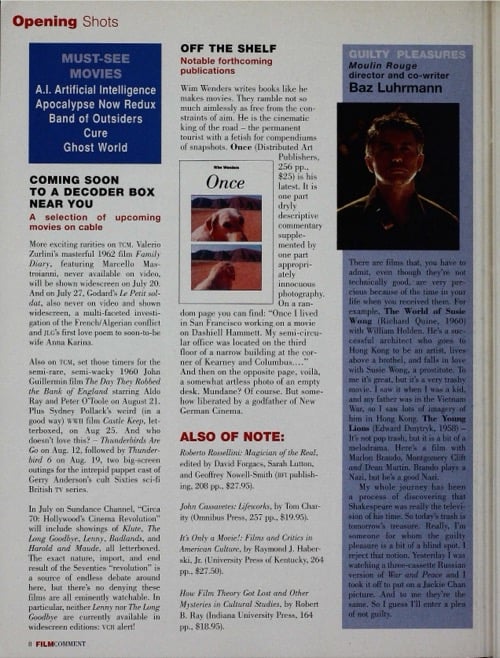 One of a selection of stills from inside the issue