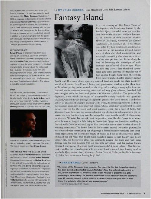One of a selection of stills from inside the issue
