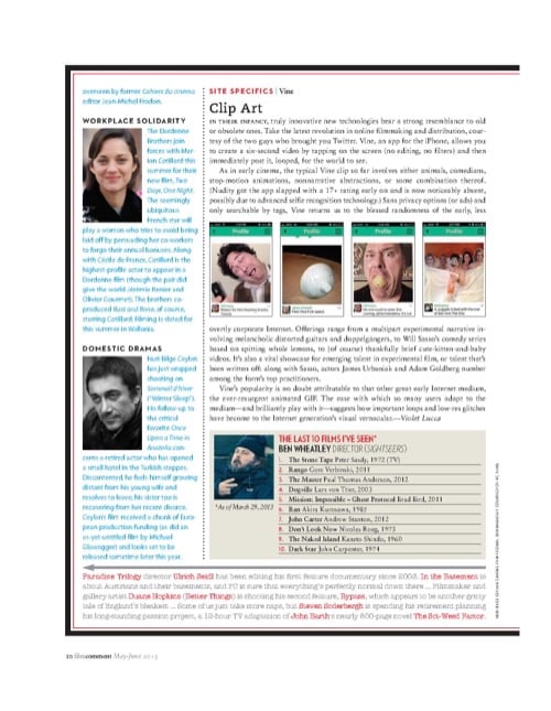 One of a selection of stills from inside the issue